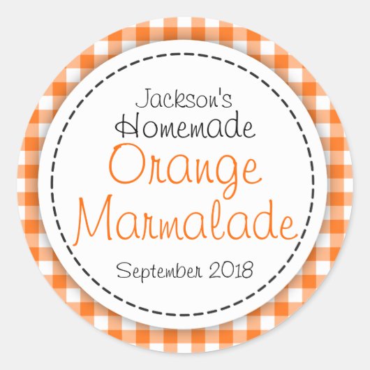 Runder Orange-Marmalade-Konfitüre Aufkleber (Vorderseite)