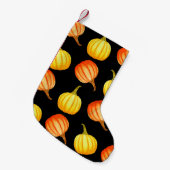 Runder orangefarbener und gelber Kürbis. Wasserkoh Kleiner Weihnachtsstrumpf (Vorderansicht (hängend))