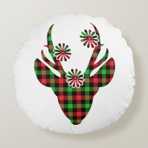 Runder Pillow Holiday Deer Rundes Kissen