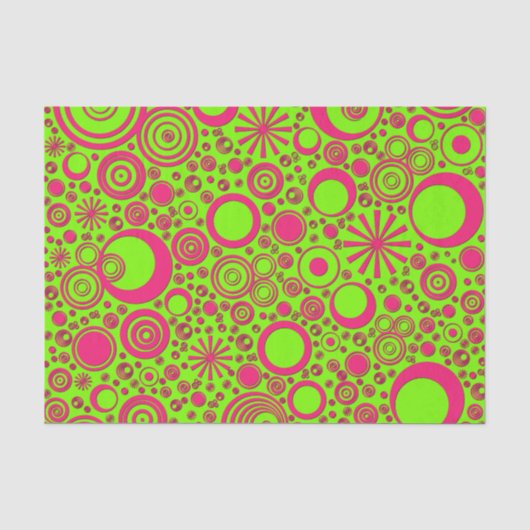 Runder-Pink-Neon-TISSUE-PAPIER Seidenpapier (Vorderseite)