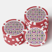 Runder Pokerchip mit Blumenmuster  Pokerchips (Stapel)