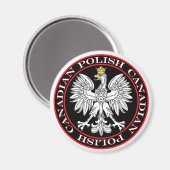 Runder Polnischer Kanadischer Adler Magnet (Vorderseite/Rückseite)