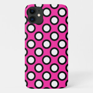 runder Punkt, Fuchsie, schwarz-weiß Case-Mate iPhone Hülle