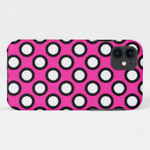 runder Punkt, Fuchsie, schwarz-weiß Case-Mate iPhone Hülle (Rückseite (Horizontal))