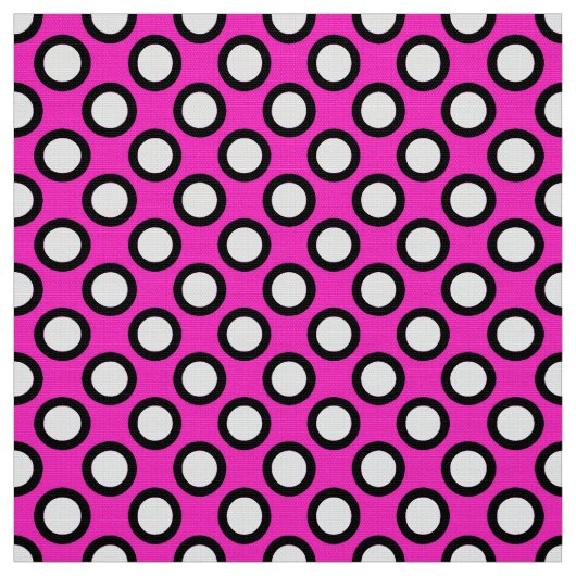 runder Punkt, Fuchsie, schwarz-weiß Stoff (Muster)