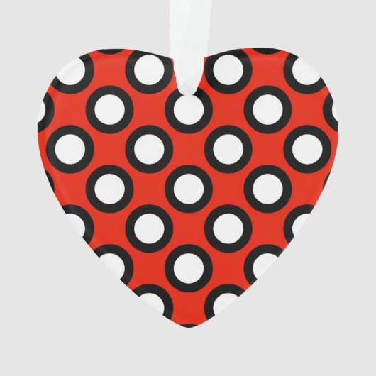 runder Punkt, rot, schwarz und weiß Ornament (Rückseite)