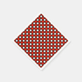 runder Punkt, rot, schwarz und weiß Serviette (Ecke)