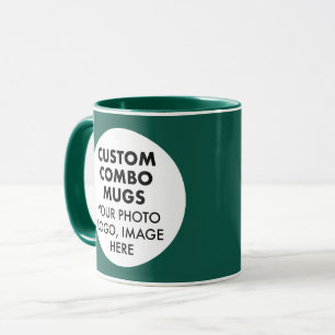 Runder Rahmen 2 Foto Logo Jägergrün Custom Combo Tasse