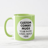 Runder Rahmen 2 x Foto Logo Lime Custom Combo Tasse (Links)