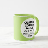 Runder Rahmen 2 x Foto Logo Lime Custom Combo Tasse (VorderseiteRechts)