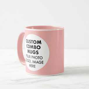 Runder Rahmen 2 x Foto Logo Pink Custom Combo Tasse