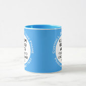Runder Rahmen 2 x Foto Text Hellblau Benutzerdefin Tasse (Zentrum)
