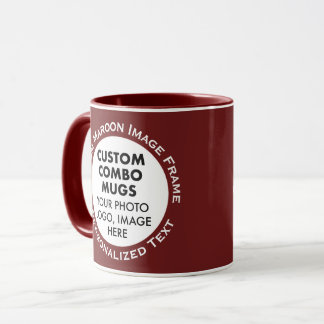 Runder Rahmen 2 x Foto + Text Kastanienbraun Custo Tasse