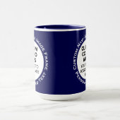 Runder Rahmen 2x Foto Text Groß Navy Custom Combo Tasse (Zentrum)
