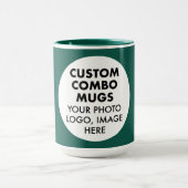 Runder Rahmen Foto Logo groß grün Custom Combo Tasse (Zentrum)