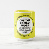 Runder Rahmen Foto & Text groß gelb Custom Combo Tasse (Zentrum)