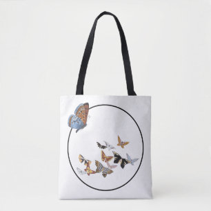 Runder Rahmen mit Schmetterlingen Tasche