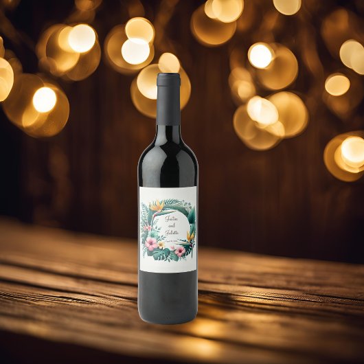 Runder Rahmen Weinetikett