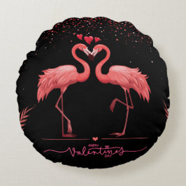 Runder rosa Flamingo Kissen