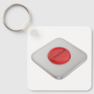 Runder roter Download-Button Schlüsselanhänger