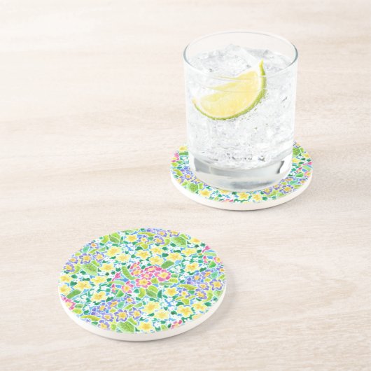 Runder Sandstein-Untersetzer, Hübsches Primroses-M Sandstein Untersetzer (Seite)