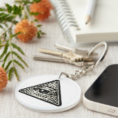 Runder Schlüsselanhänger, der alles sieht Schlüsselanhänger (Vorderseite rechts)