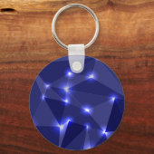 Runder Schlüsselanhänger mit dunkelblauer geometri (Vorderseite)