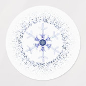 Runder Schneeflocke Etiketten (Design 2)