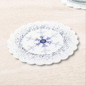 Runder Schneeflocke Untersetzer (angewinkelt)
