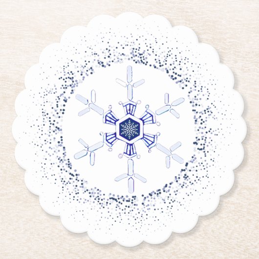 Runder Schneeflocke Untersetzer (Vorderseite)
