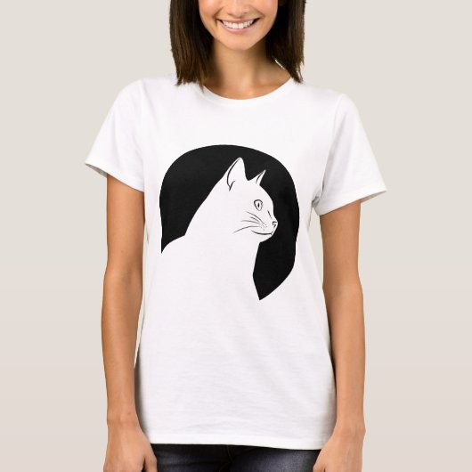 Runder schwarzer einzigartiger Entwurf der weißen T-Shirt (Vorderseite)