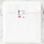 Runder Sticker Cherry Blossom Doppeltes Glück (Tasche)