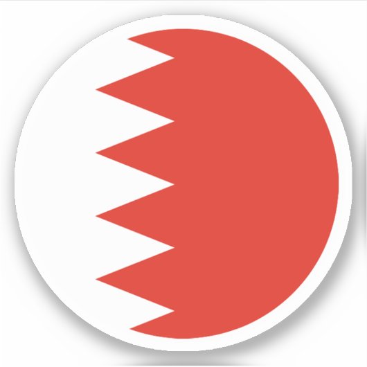 Runder Sticker für die Bahrain Flag (Vorderseite)