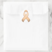 Runder Sticker für die Peach Awareness Ribbon (Tasche)