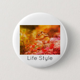 Runder Stift von 2 Zoll Chipmunk Lebensstil tre Button
