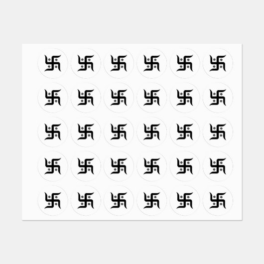 Runder Swasthik Stickers Etiketten (Blatt)