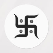 Runder Swasthik Stickers Etiketten (Design 2)