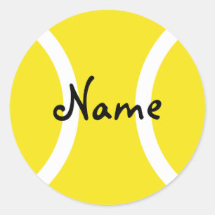 Runder Tennisball-Aufkleber mit anpassbarem Text Aufkleber