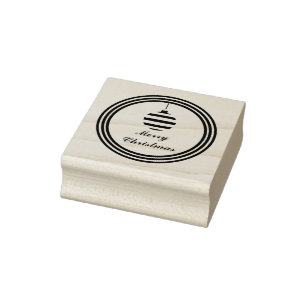 Runder Text Frohe Weihnachten Christbaumkugel pers Gummistempel