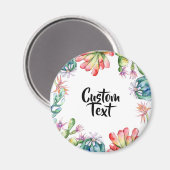 Runder Text - Kakteen & Succ mit benutzerdefiniert Magnet (Vorderseite/Rückseite)