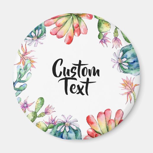 Runder Text - Kakteen & Succ mit benutzerdefiniert Magnet (Vorne)