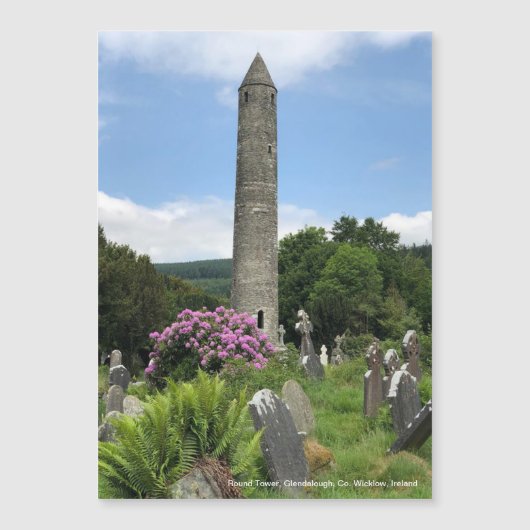 Runder Turm, Glendalough, Co. Wicklow, Irland Magnetkarte (Vorderseite)