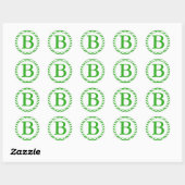 Runder Umschlag Aufkleber mit Monogram - Grüne Che (Blatt)