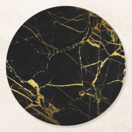 runder Untersetzer aus schwarzem Marmor