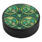 Runder Untersetzer mit lebendigem Blumendesign  Eishockey Puck (3/4)
