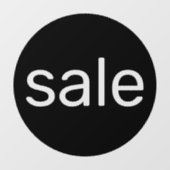 Runder Verkauf Schild schwarze Fensterverkleidung (Blatt)