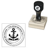 Runder Vintager nautischer Anker Dieses Buch gehör Gummistempel (Stempel)