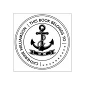 Runder Vintager nautischer Anker Dieses Buch gehör Gummistempel (Prägung)