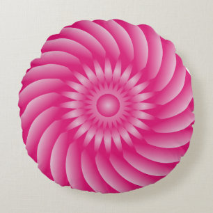 Runder Wurfkissen in Rosa Blumenform (16") Rundes Kissen