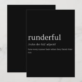 Runderful Running Definition Funny Runner Geschenk Feiertagskarte (Vorne/Hinten)
